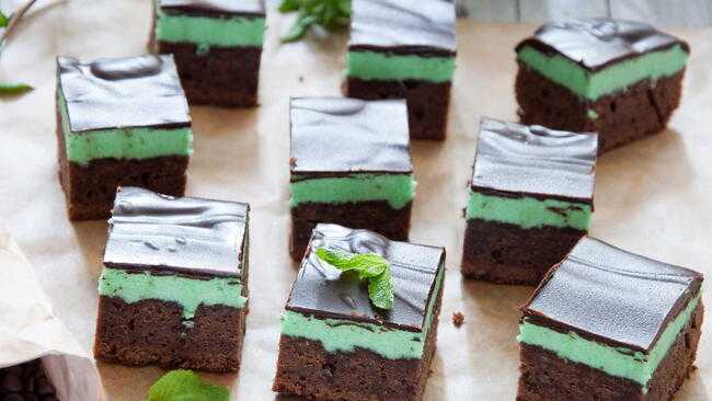 Mint Brownies (or Grasshopper Brownies)